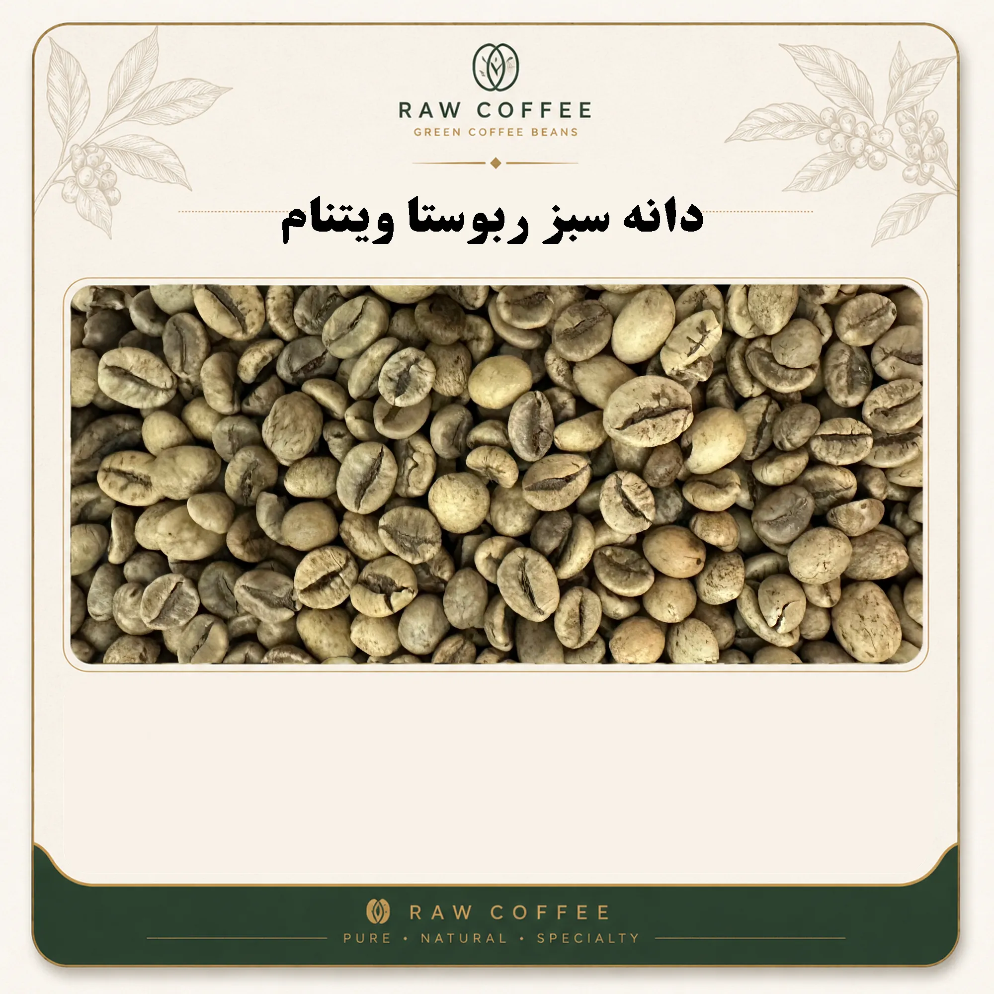 دانه سبز ربوستا ویتنام اسکرین ۱۸ دبل واشد